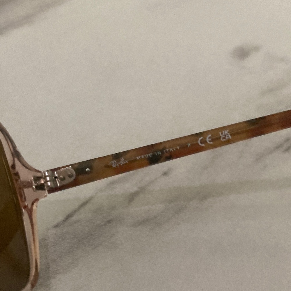 Brown Square Sunglasses with Light Pink Frame - Picture 11 of 16